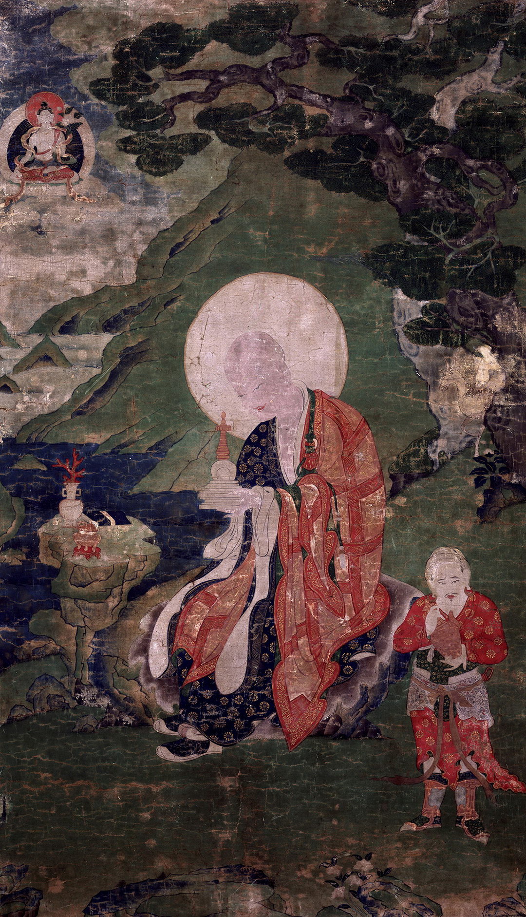 《九罗汉图》唐卡佛教尊者画像