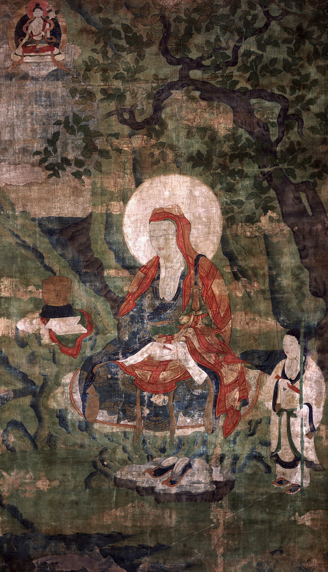 《九罗汉图》唐卡佛教尊者画像